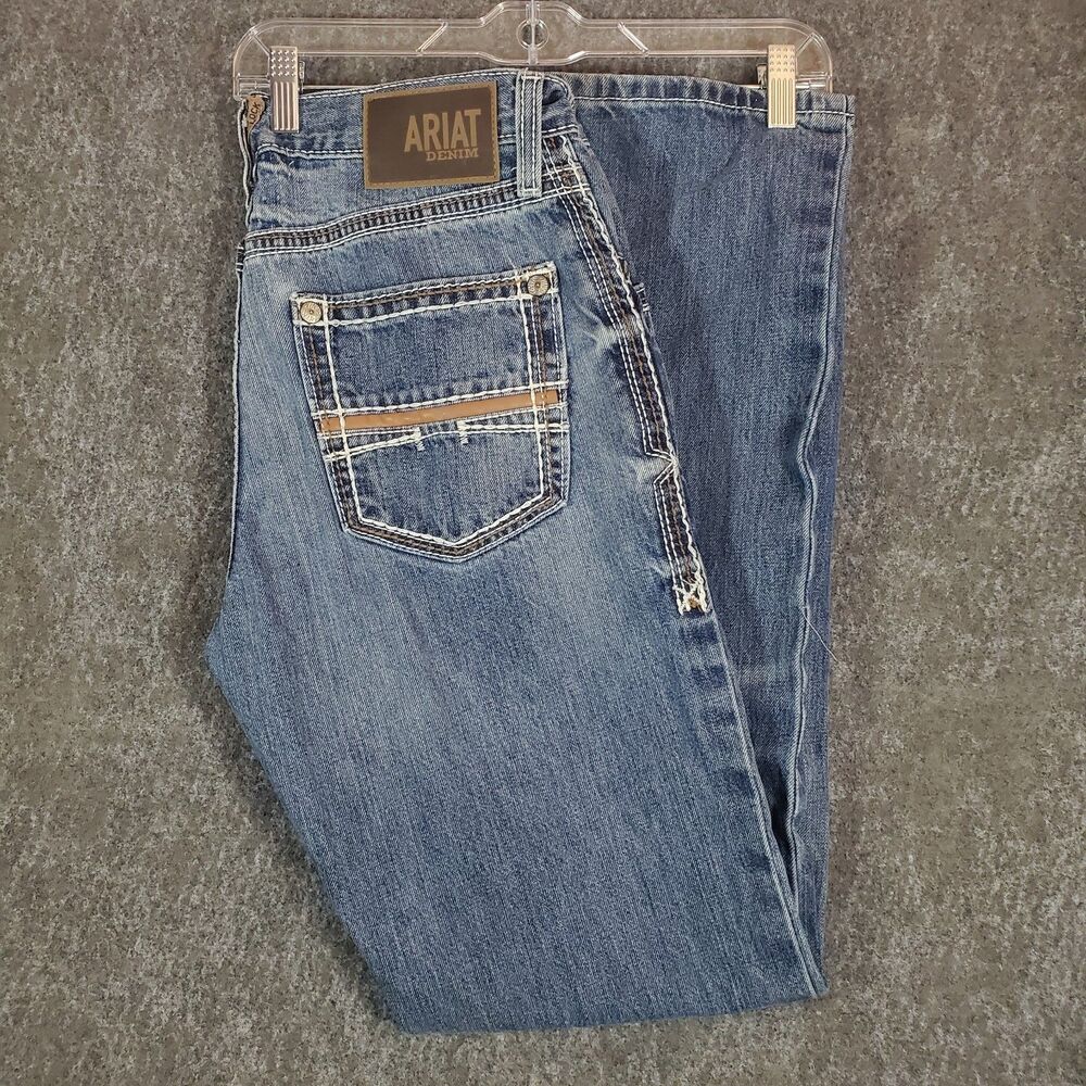 Ariat M4 Relaxed Bootcut Jeans Men's 30x34 Blue Western Cowboy Workwear